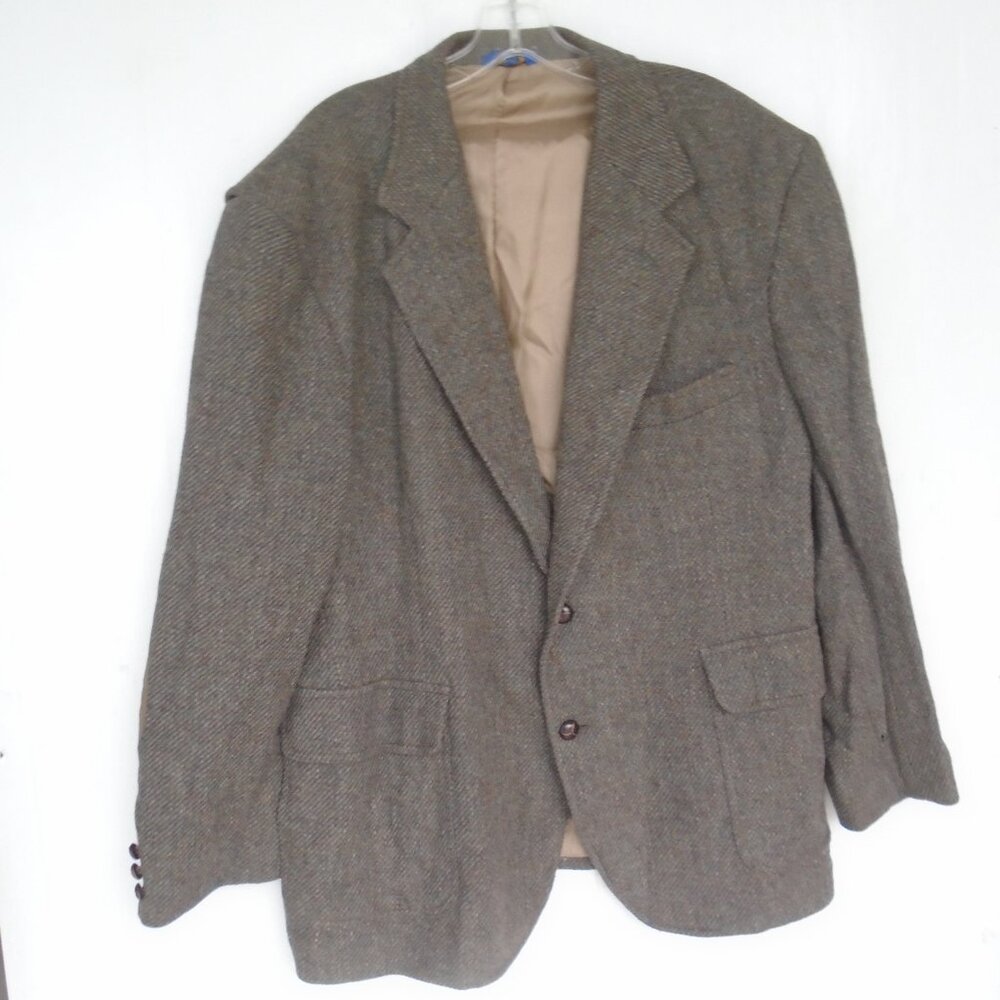 vintage Pendleton Virgin Wool Jacket Mens Size 46 Brown w/ Elbow Pads